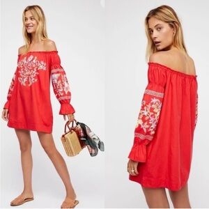 Free People Fleur Du Jour Embroidered Mini Dress Size Medium